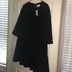 Kate Spade Crepe flounce dress IN BLACK new w tags