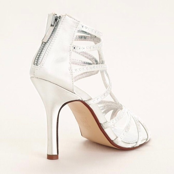 David's Bridal High Heeled Dyeable Caged Sandal - Picture 2 of 7