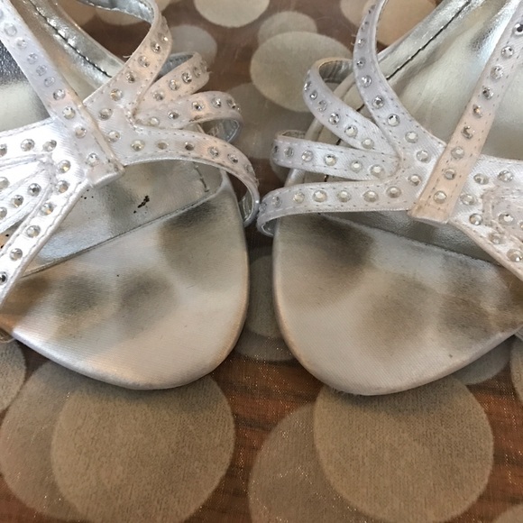 David's Bridal High Heeled Dyeable Caged Sandal - Picture 4 of 7