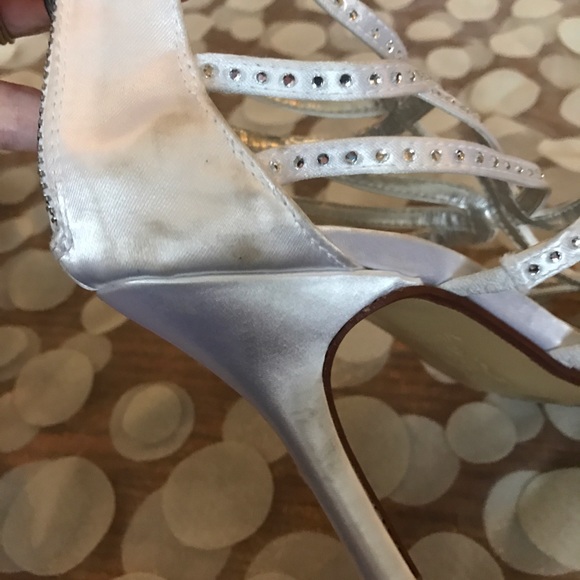 David's Bridal High Heeled Dyeable Caged Sandal - Picture 5 of 7