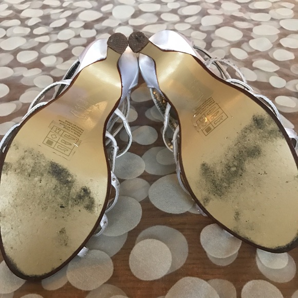 David's Bridal High Heeled Dyeable Caged Sandal - Picture 7 of 7