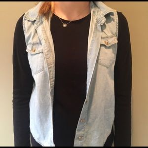 Cotton jean vest