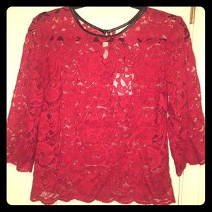 Lovely Lace Red Blouse