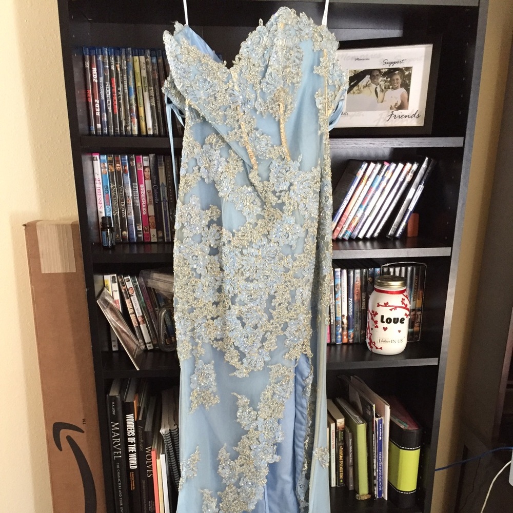 Beautiful blue and gold jovani dress