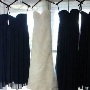 Bill Levkoff Strapless Navy Dress