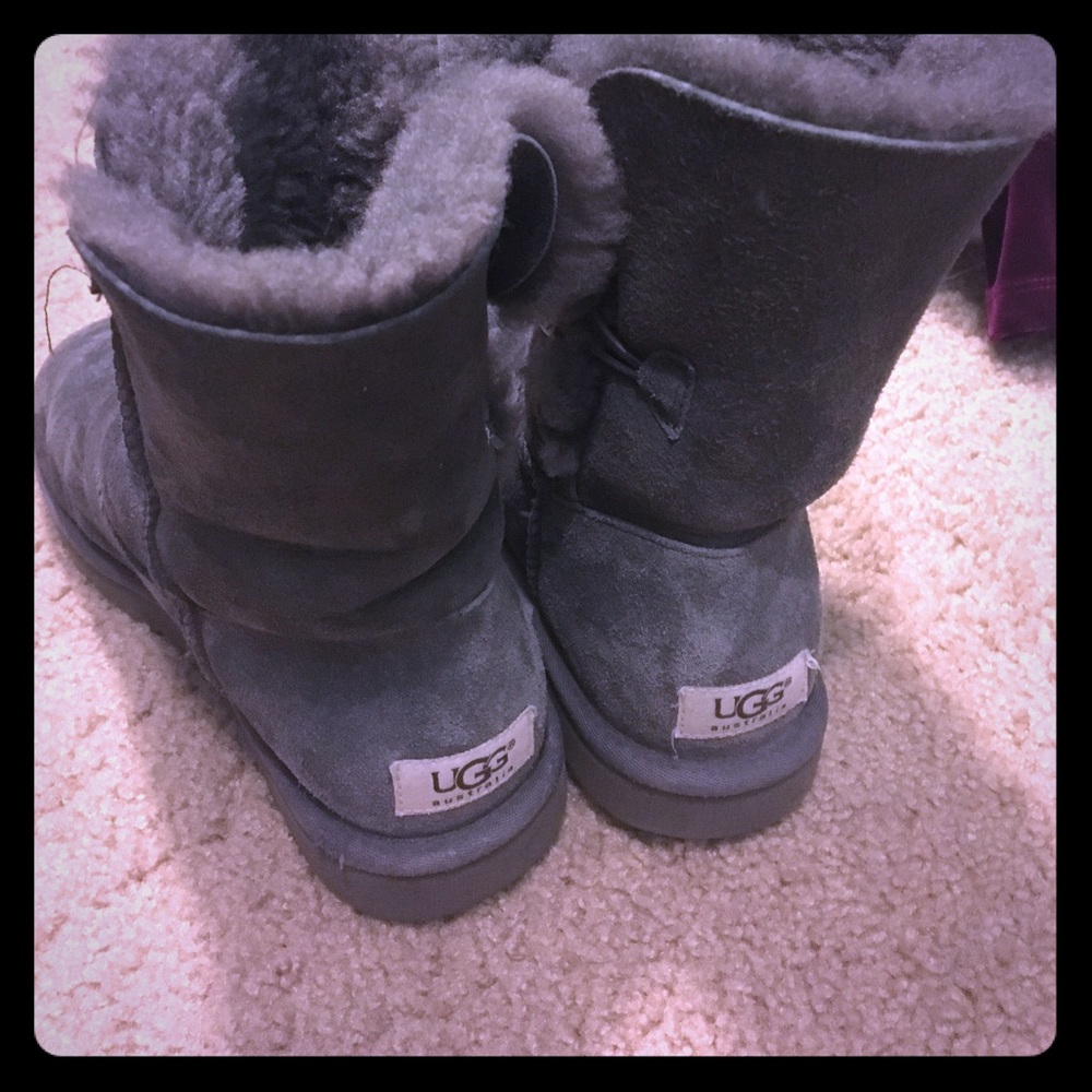 Grey Ugg button boots