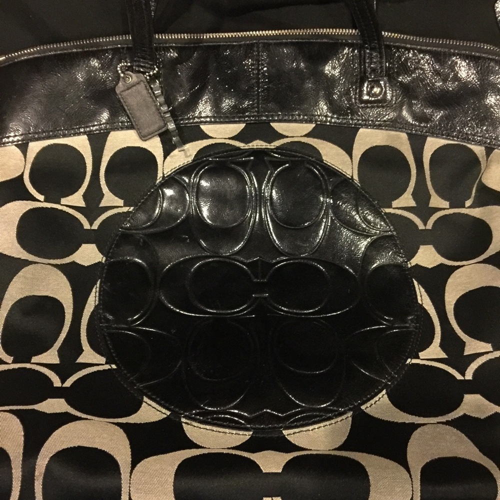 Large black coach tote
