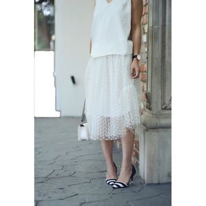 SOLD! Front Row Shop Midi Lace Skirt