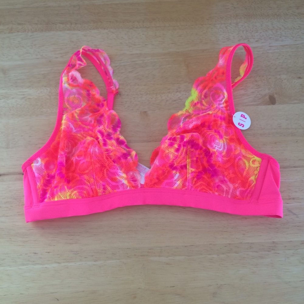 Victoria's Secret PINK NWT Hot Pink Triangle Bra S