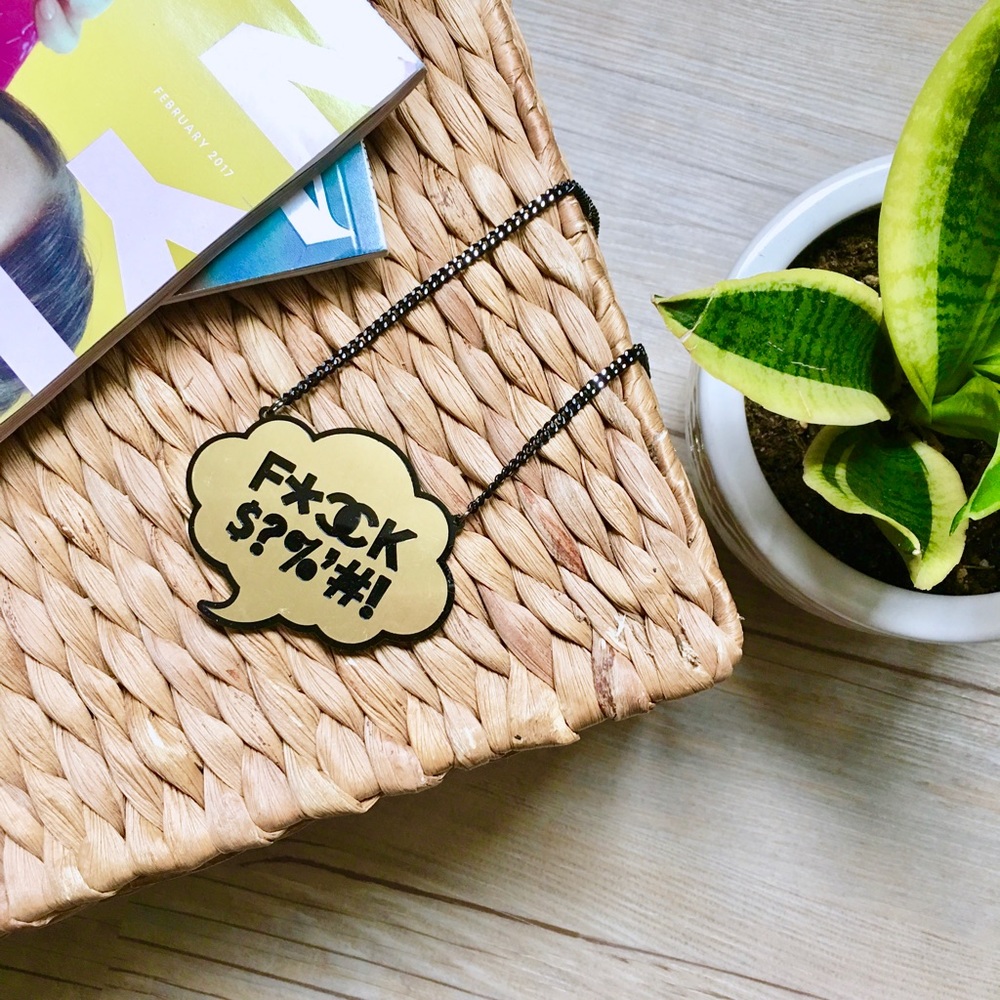 🆕 Swear Word F*&K Statement Piece Metallic Chain