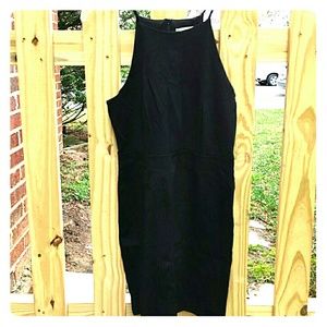 Black zip-up bandage dress