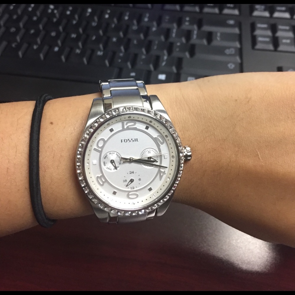 Fossil platinum watch