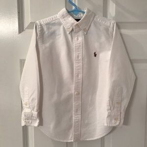 Ralph Lauren oxford shirt, white, boys 4T