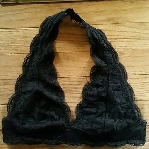 Wet Seal Black Lace Halter Bandeau
