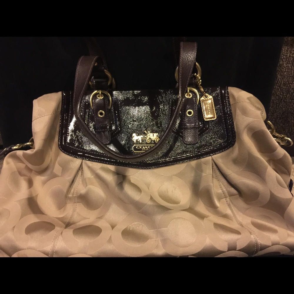 Brown large coach purse