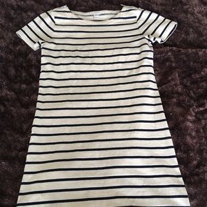 J. Crew Cream and navy blue dress