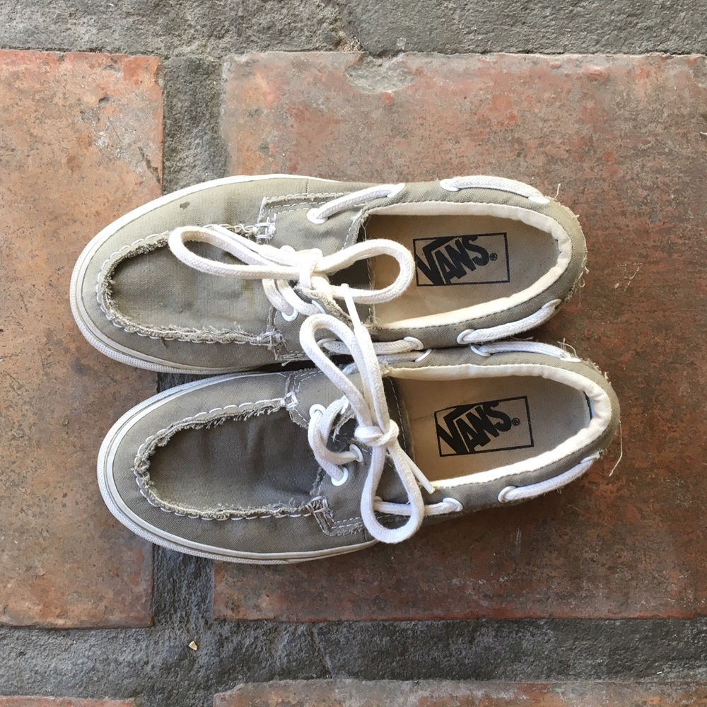Gray Vans Slip-On Boat Shoes
