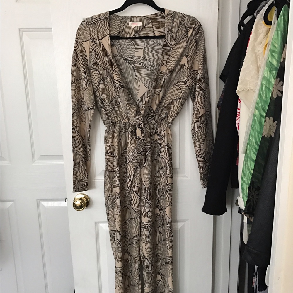 Palm print jumpsuit