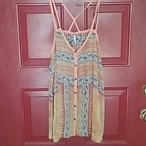 Free People printed chiffon top