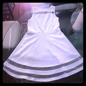 Monteau beautiful white sun dress with mesh