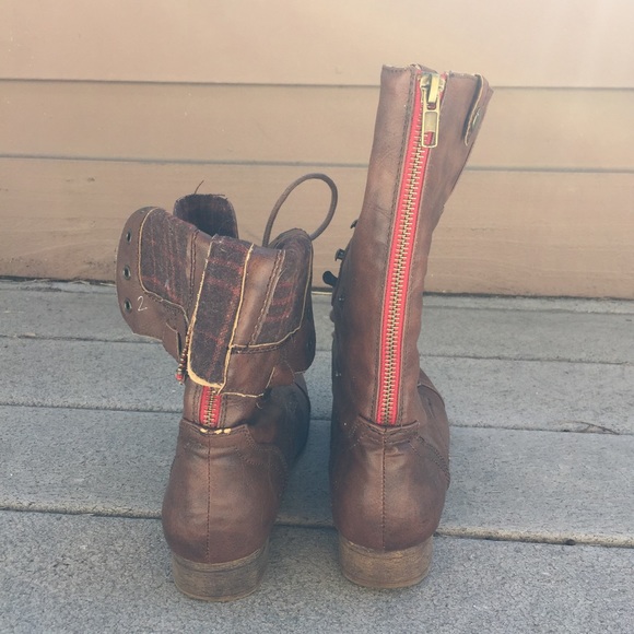 Brown Lace Up Boots - Picture 2 of 3