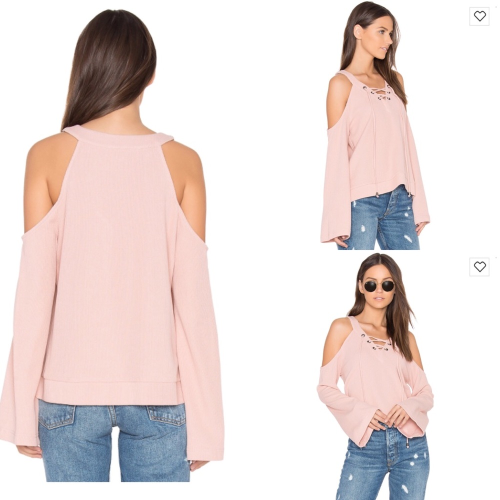 J.O.A. cold shoulder sweater
