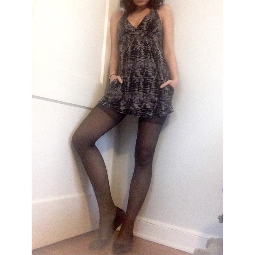 Patterned halter dress