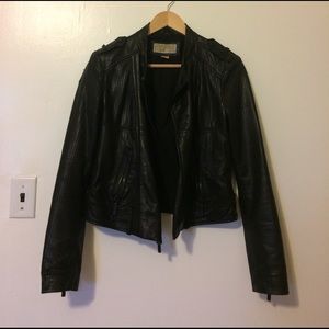 Black Leather Jacket - Small