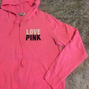 Pink zip up sweater