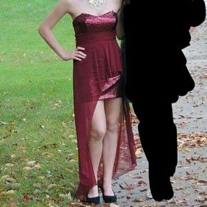 Burgundy Sequined Dress