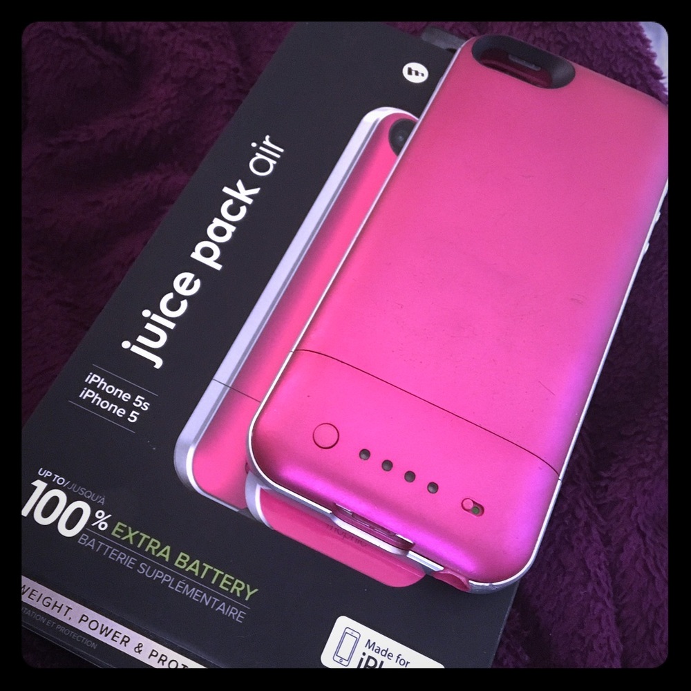 Hot pink iPhone 5c/5s mophie charging case