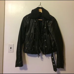 Free People Faux Leather Jacket - Medium
