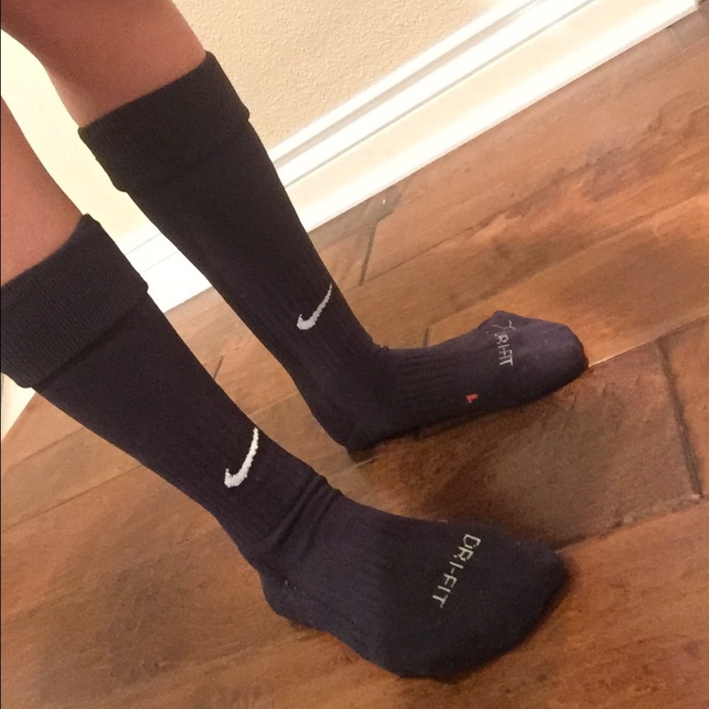 RESERVED-Two black pairs of Nike soccer socks