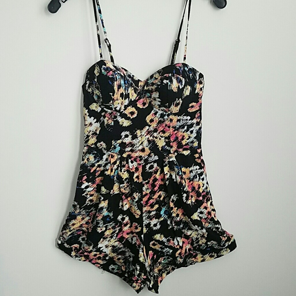 Material Girl Multi Colored Flower Romper