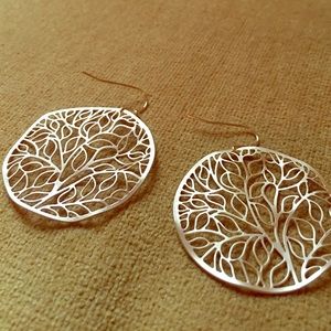 Gold tree half dollar earrings
