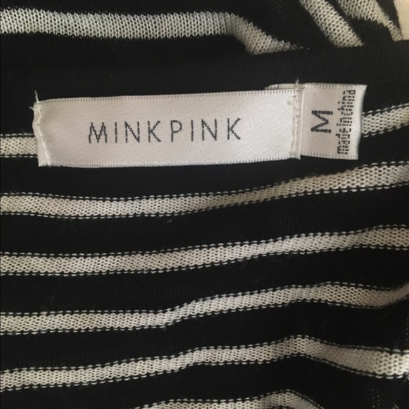 MINKPINK Open Front Black & White Striped Cardigan - Picture 4 of 4