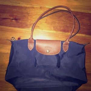 Navy blue medium Longchamp Le Pliage