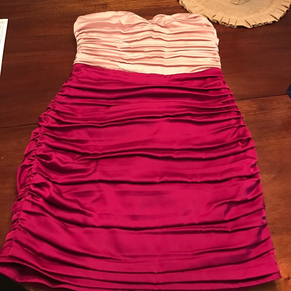 Express pink strapless dress