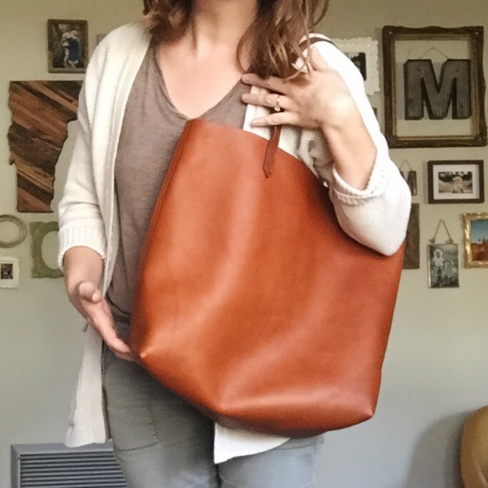 Madewell leather transport tote