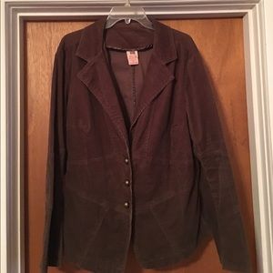 Corduroy dark brown jacket.