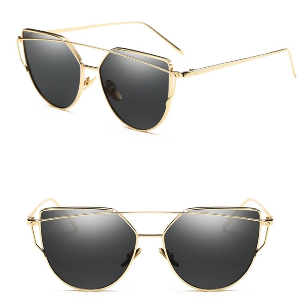 Emma Silver Gold Cat Eye Aviator Mirrored Sunnies - Picture 4 of 7