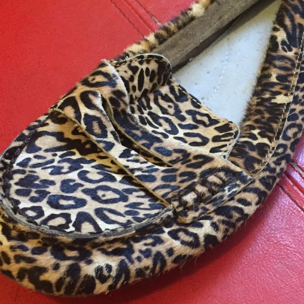 Leopard print women's loafers, size 10, Brand new