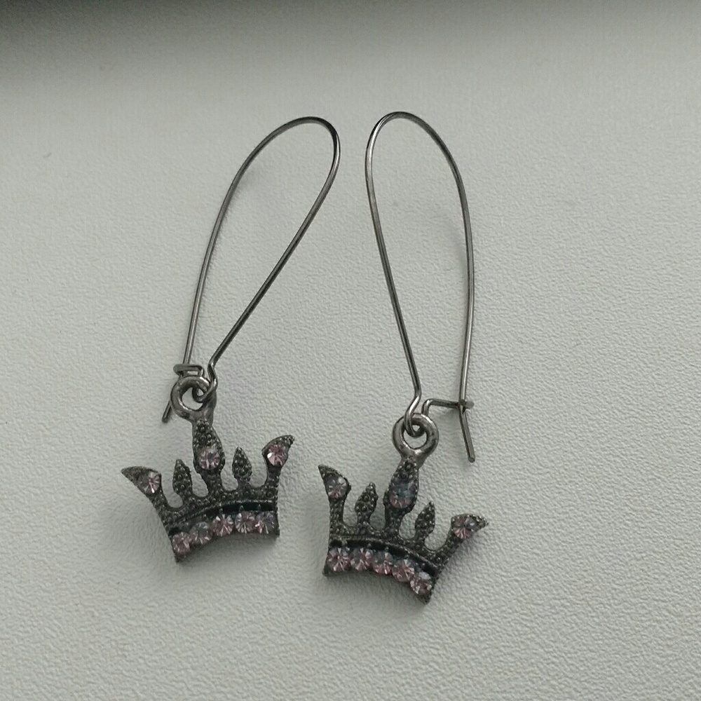 Purple Crown  Earrings