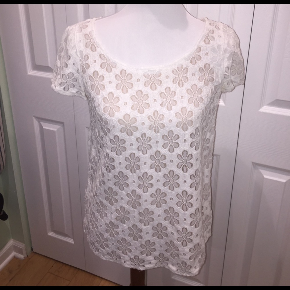 EUC Sz S white lace Lilly Pulitzer top