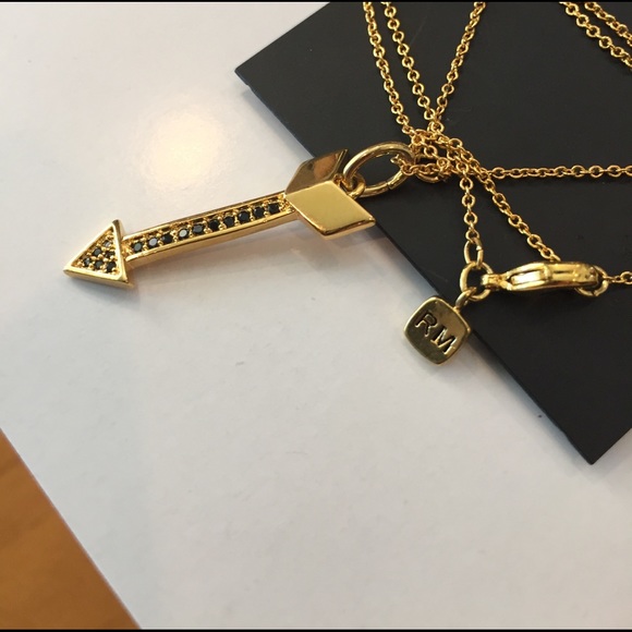 Rebecca Minkoff Golden Arrow Necklace/New - Picture 3 of 3