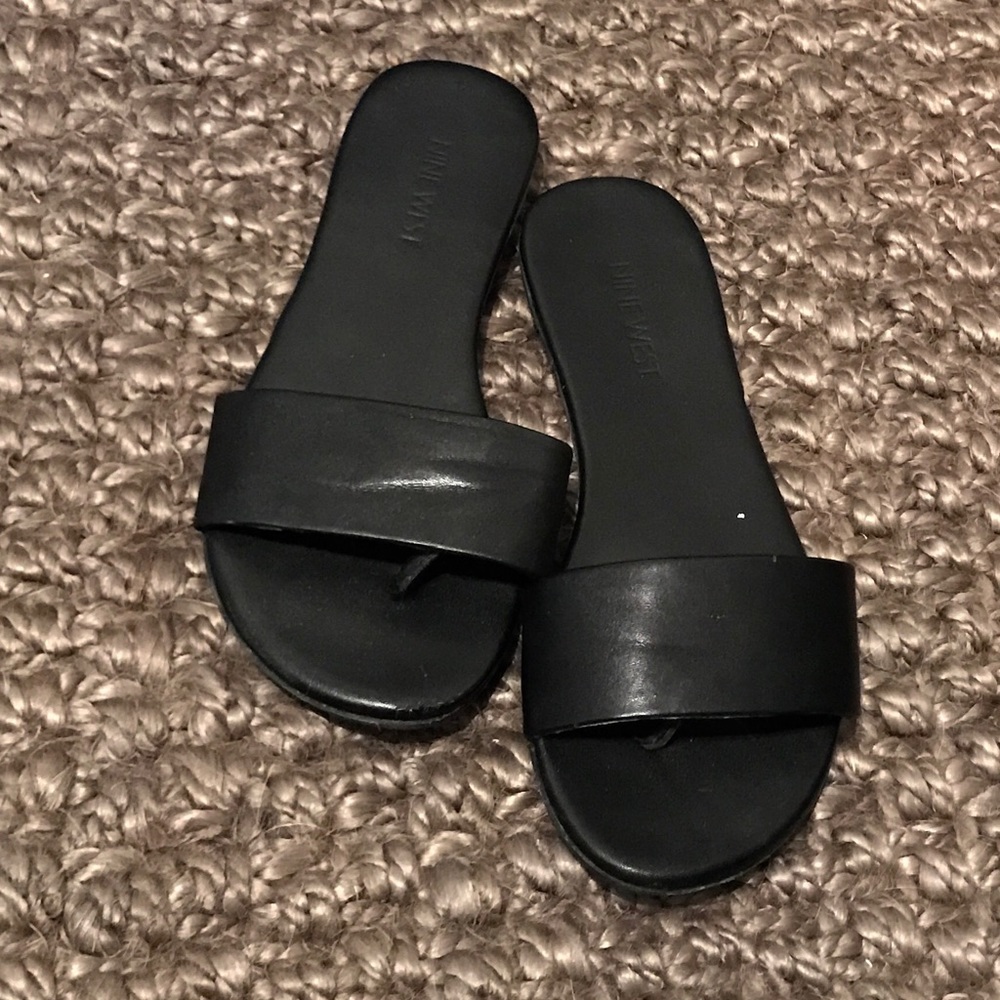 Nine West Black Sandals/Flip Flops/Slides, Size 5
