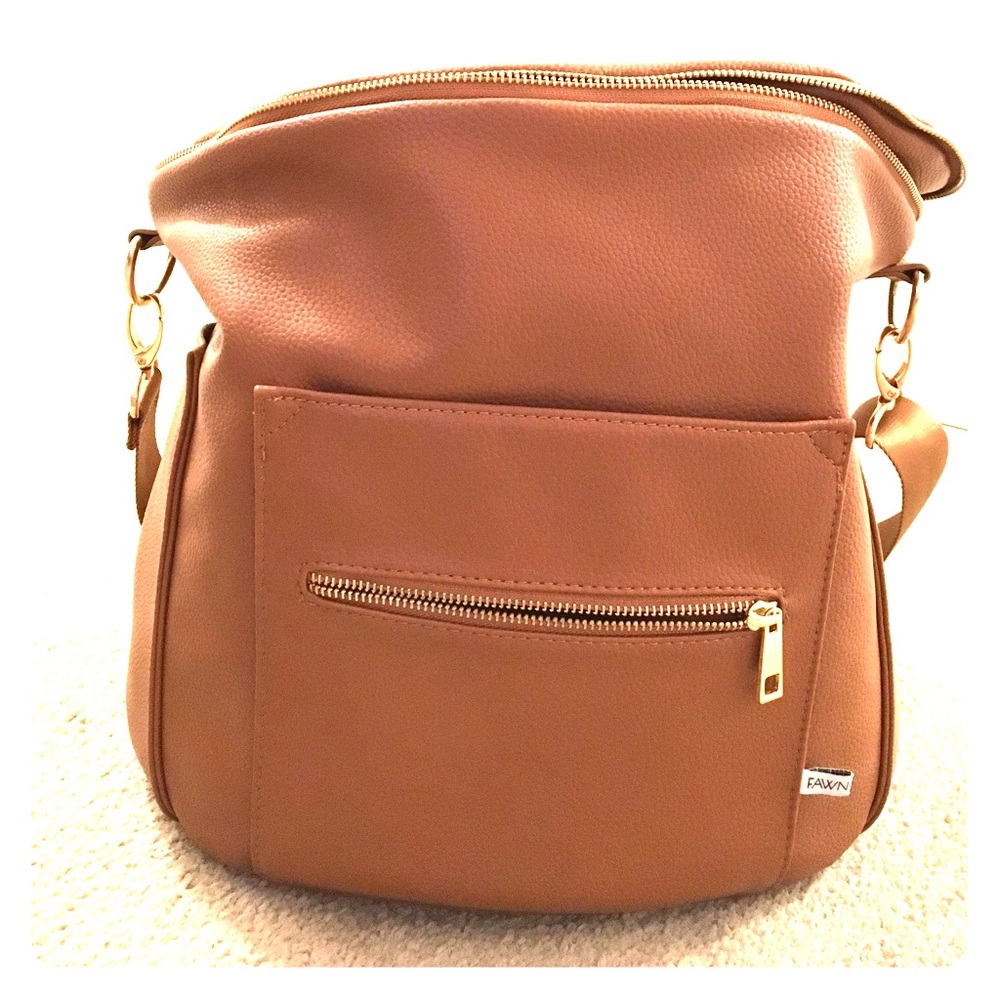 Brown fawn design diaper bag