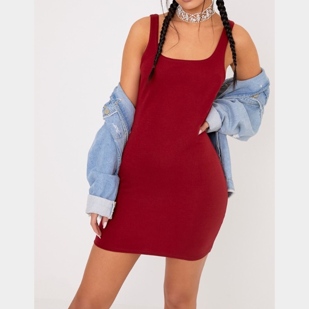 Burgundy bodycon dress