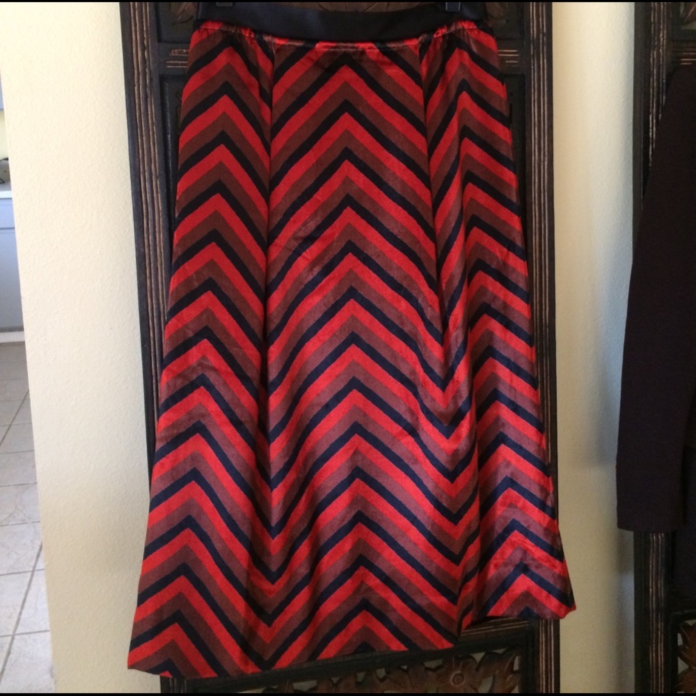 Marc jacobs silk and velour striped skirt
