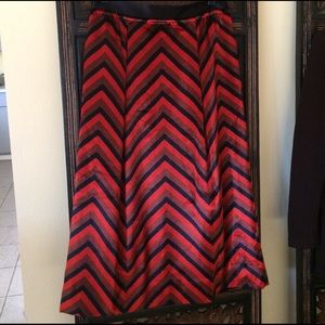 Marc jacobs silk and velour striped skirt